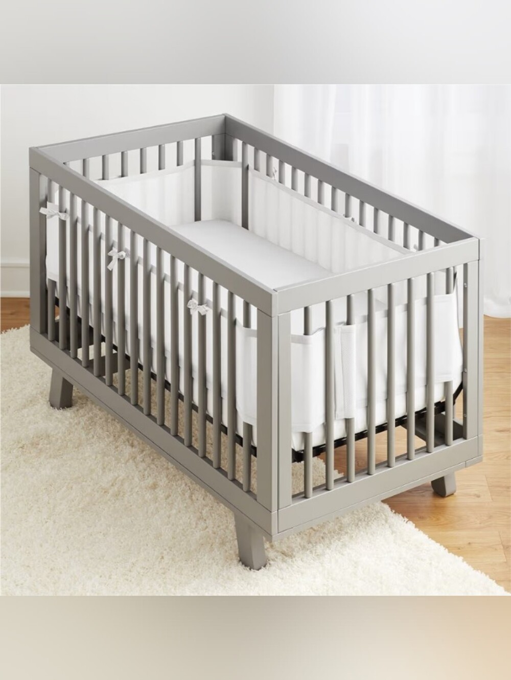 New, Breathable Baby Breathable Mesh Crib Liner (White)